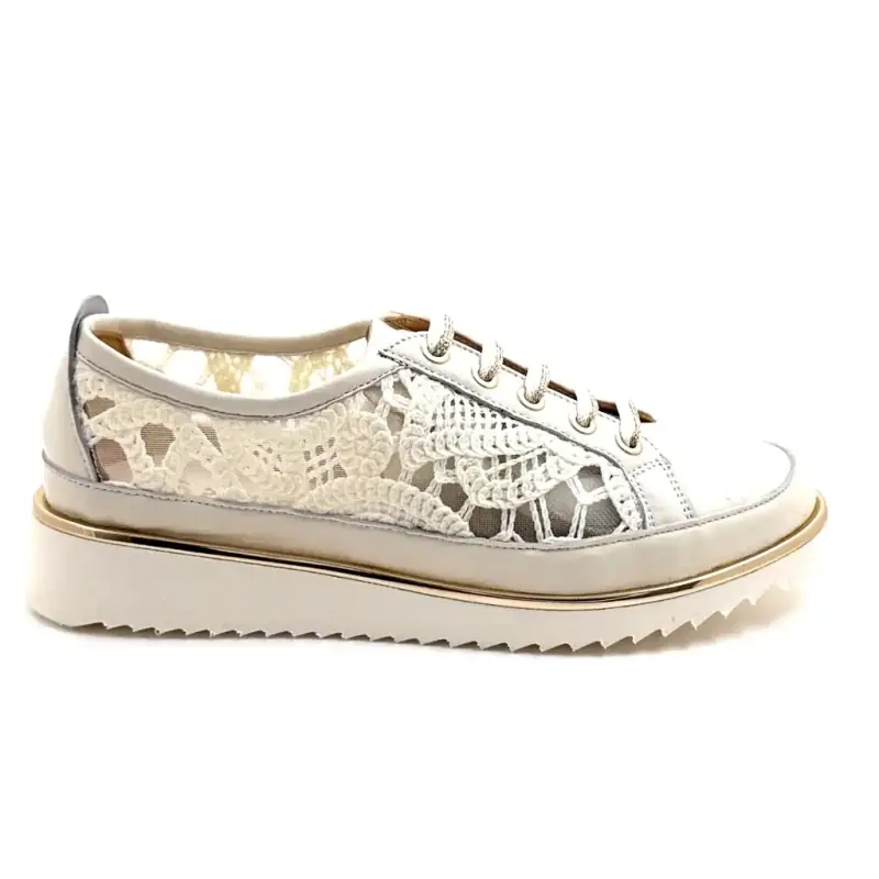 Baskets en Dentelle Xsa 9702 Sixty Cuir Crème