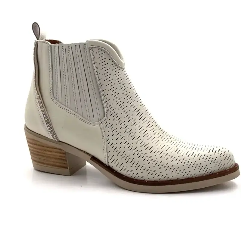 MKD Arige kremfarget skinn Ivoire Chaussures