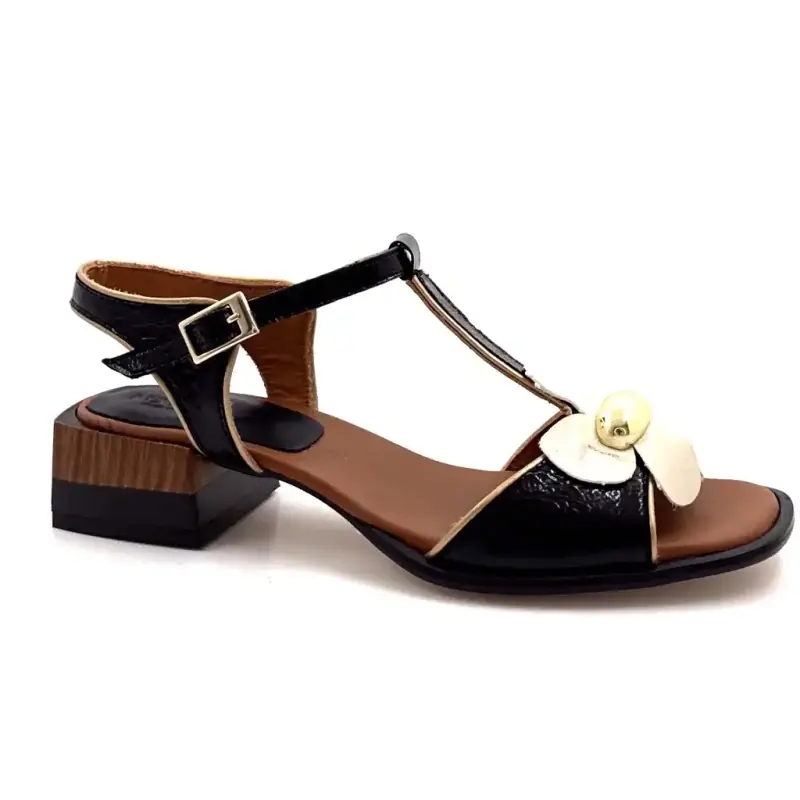 Nemonic 2513 Svart & Krämfärgat Lackläder Ivoire Chaussures