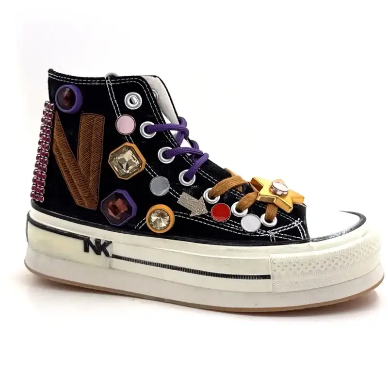 Nanku Esa01 Textil Fekete és Lila Ivoire Chaussures