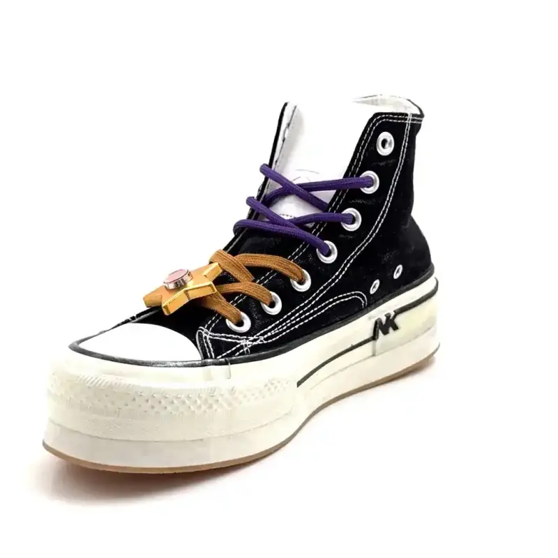 Nanku Esa01 Tekstylia Czarno-Fioletowe Ivoire Chaussures