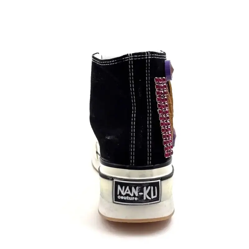 Nanku Esa01 Textil Schwarz & Lila Ivoire Chaussures