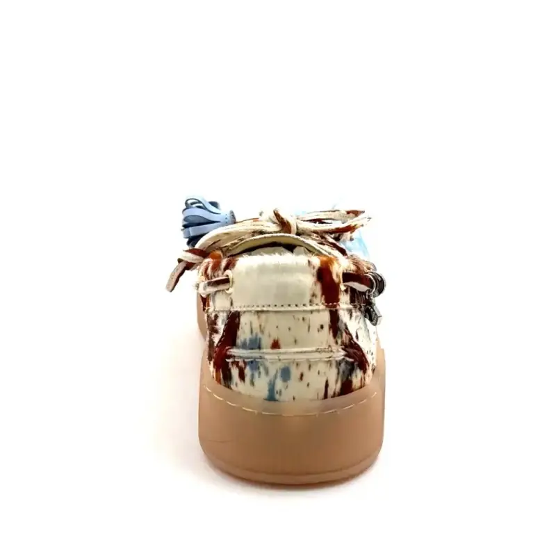 GIO+ Moka10 Ponyleer met koeienprint Ivoire Chaussures