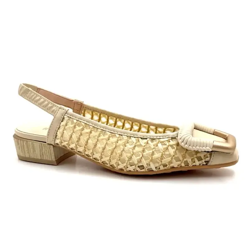 Hispanitas 264658 in cremefarbenem Bast Ivoire Chaussures