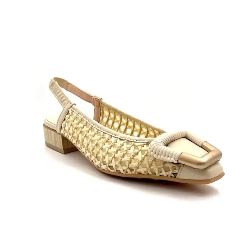 Hispanitas 264658 in cremefarbenem Bast Ivoire Chaussures