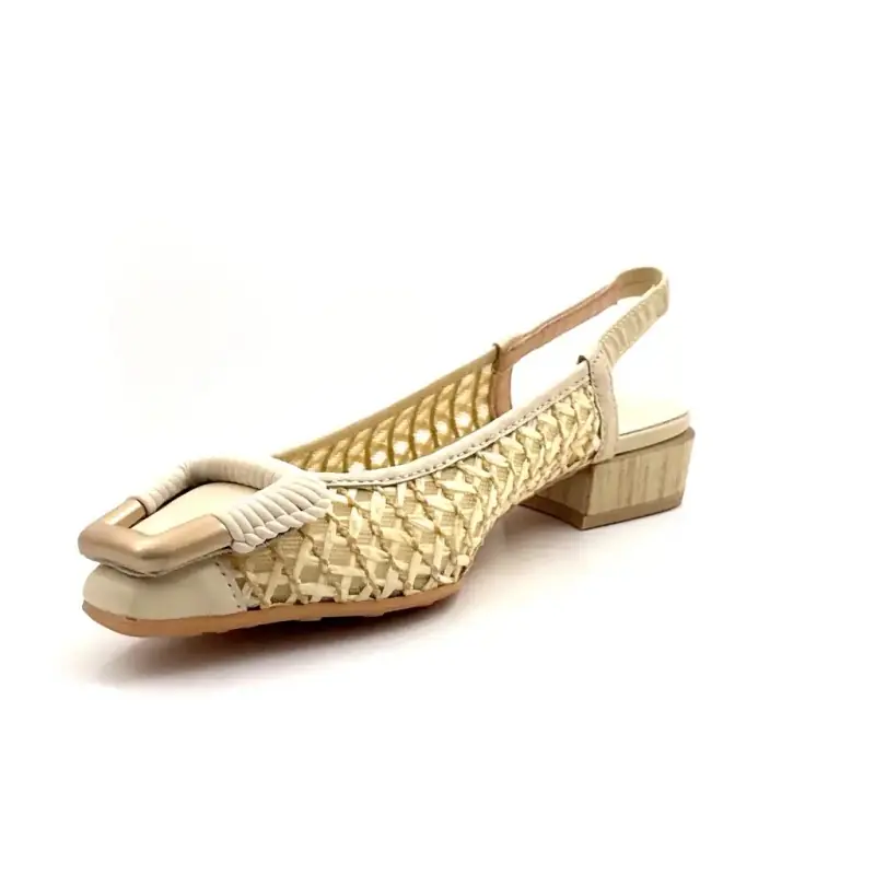 Hispanitas 264658 in crème raffia Ivoire Chaussures