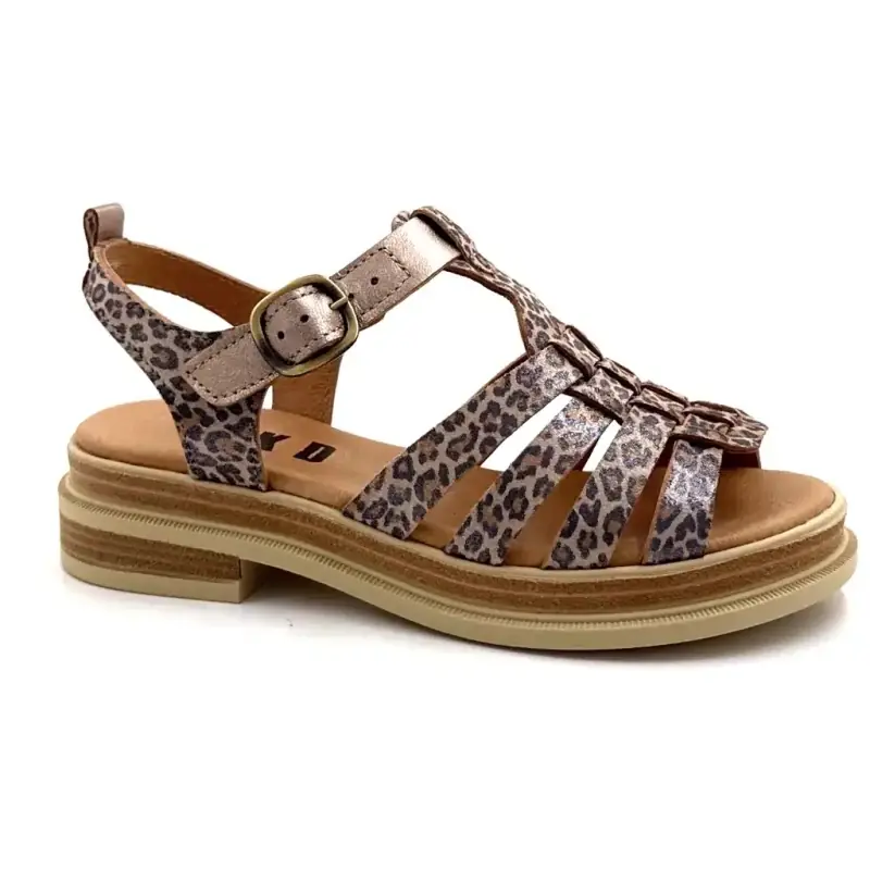 MKD Cinnamon Leather Leo Gold Ivoire Chaussures