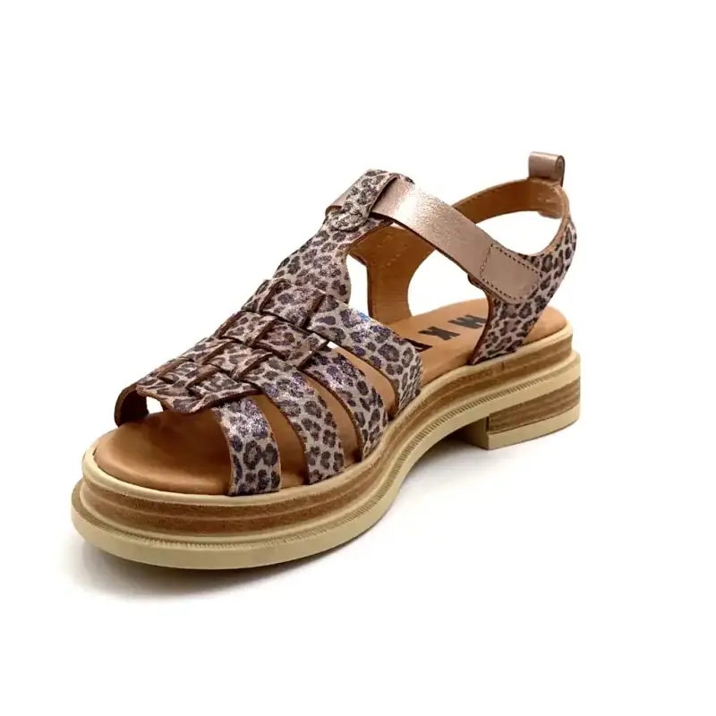 MKD Cinnamon Leather Leo Gold Ivoire Chaussures