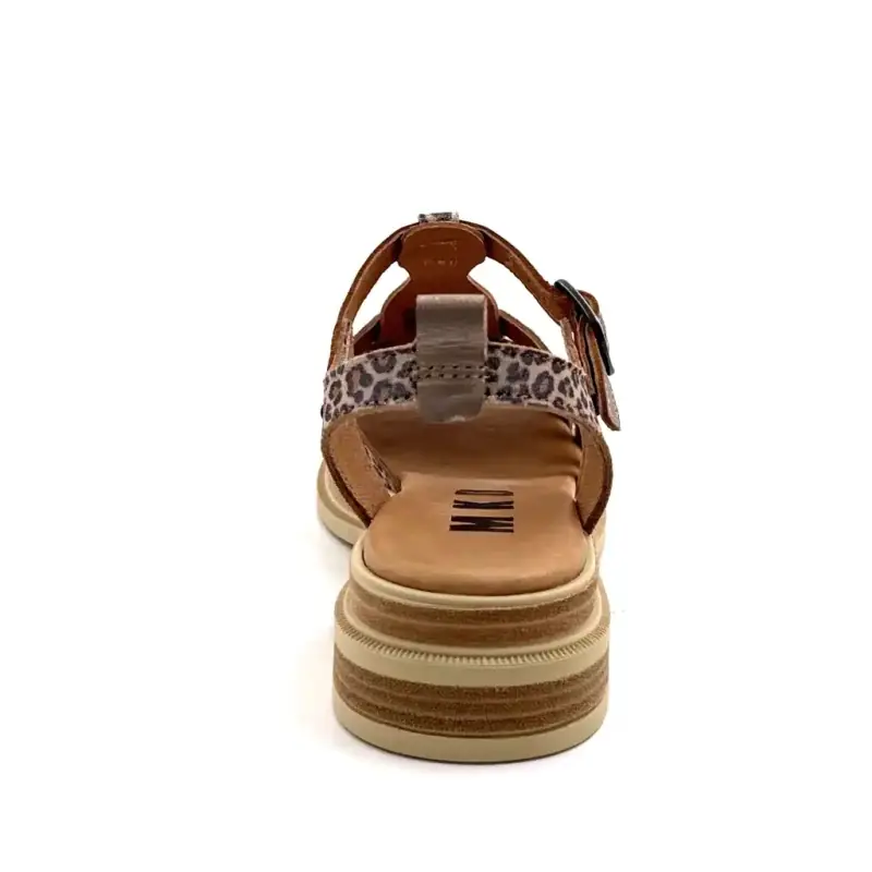 MKD Δερμάτινο με κανέλα και χρυσό Leo Ivoire Chaussures