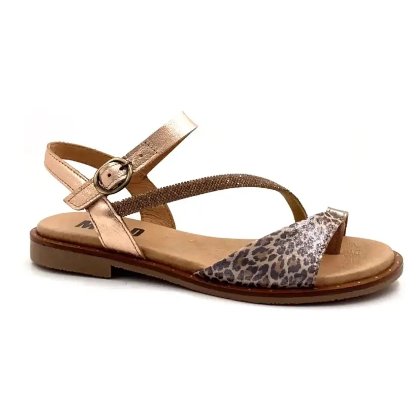 MKD Bereta Guld Leo Læder Ivoire Chaussures