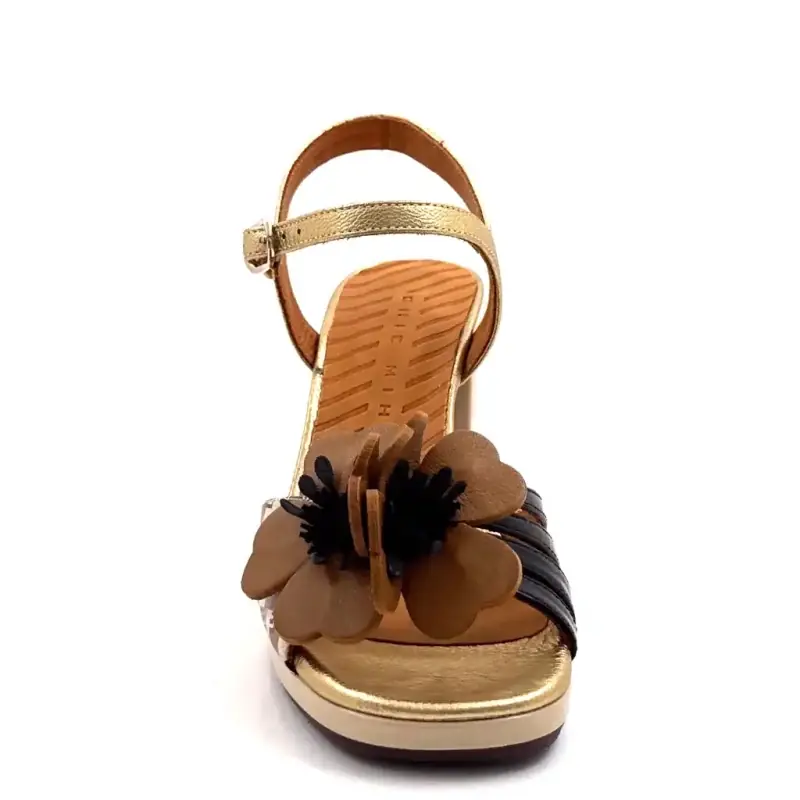 Chie Mihara Parlota 48 bézs és arany bőr és teveminta színben Ivoire Chaussures