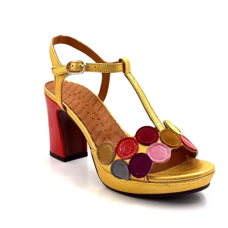 Chie Mihara Kicuse Goud & Rood Ivoire Chaussures