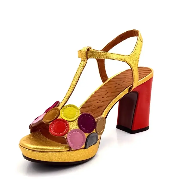 Chie Mihara Kicuse Guld & Rød Ivoire Chaussures