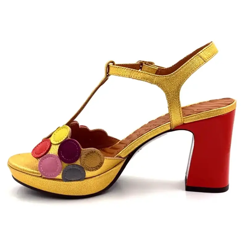 Chie Mihara Kicuse Gull & Rød Ivoire Chaussures