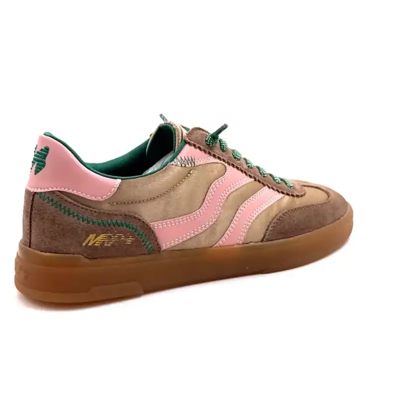 MRP Mrp22 Suede & Taupe Textile Rosa Pelle Lacci Verdi Ivoire Chaussures
