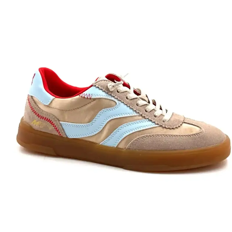 MRP Mrp22 Daim & Textile Beige Cuir Bleu Ivoire Chaussures