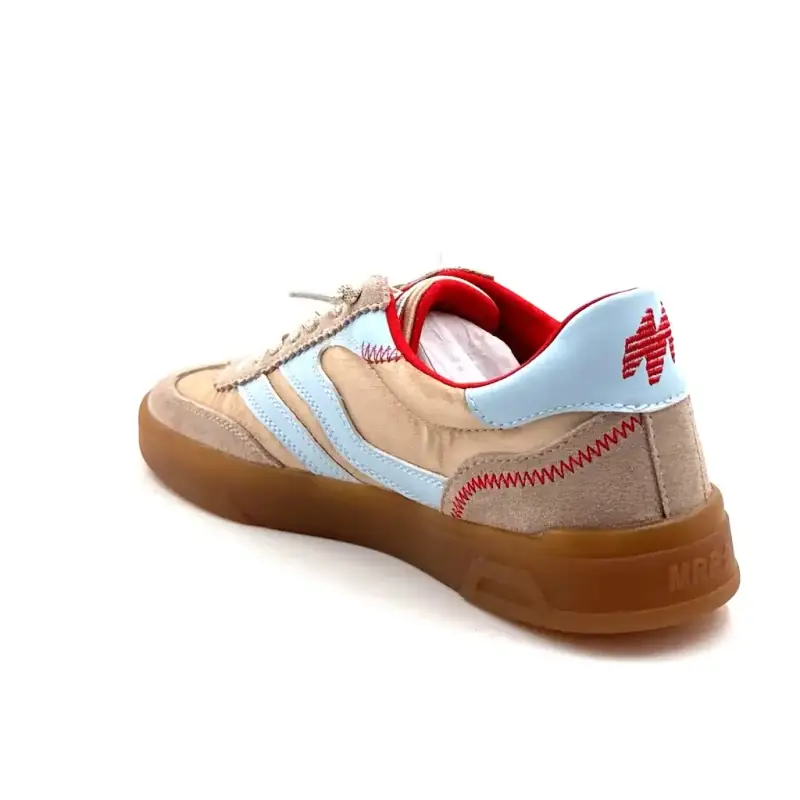 MRP Mrp22 Piele întoarsă și textilă bej, piele albastră Ivoire Chaussures