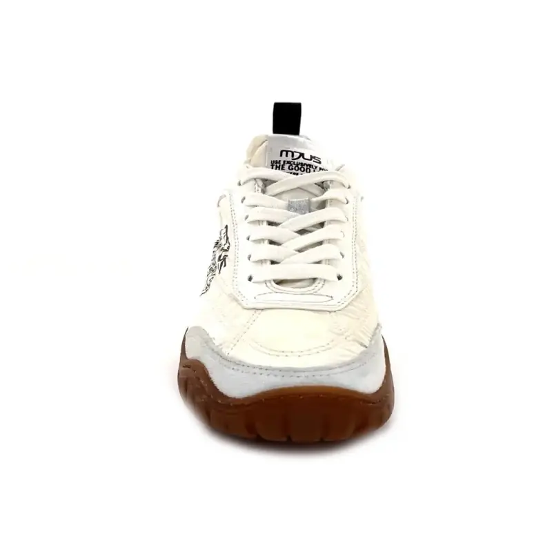 Mjus N06101 101 0001 Camurça e Couro Branco Ivoire Chaussures