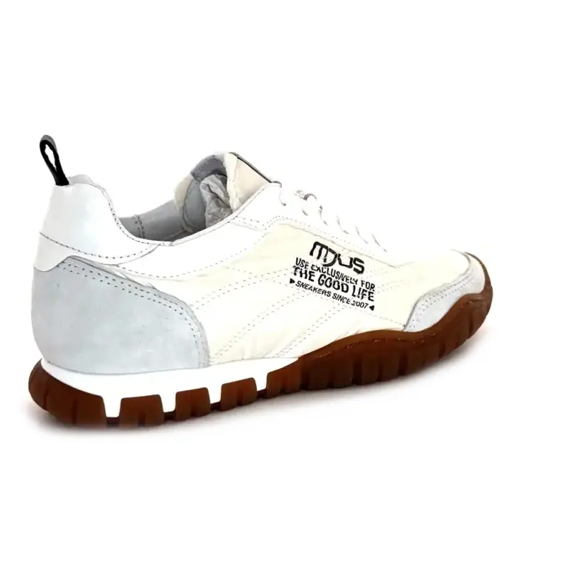 Mjus N06101 101 0001 Camurça e Couro Branco Ivoire Chaussures