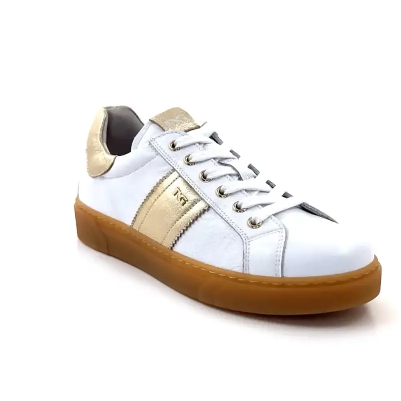 Nero Giardini 513006 D707 Couro Branco e Dourado Ivoire Chaussures