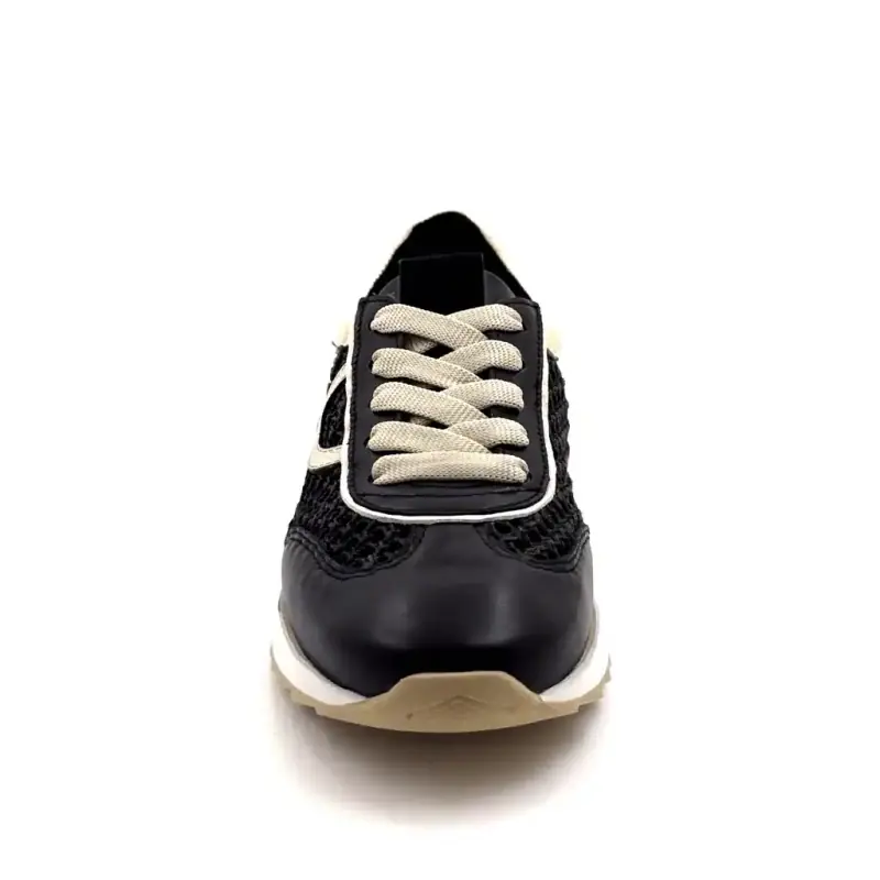 Softwaves 9.32.29 Leer & Textiel Zwart Ivoire Chaussures