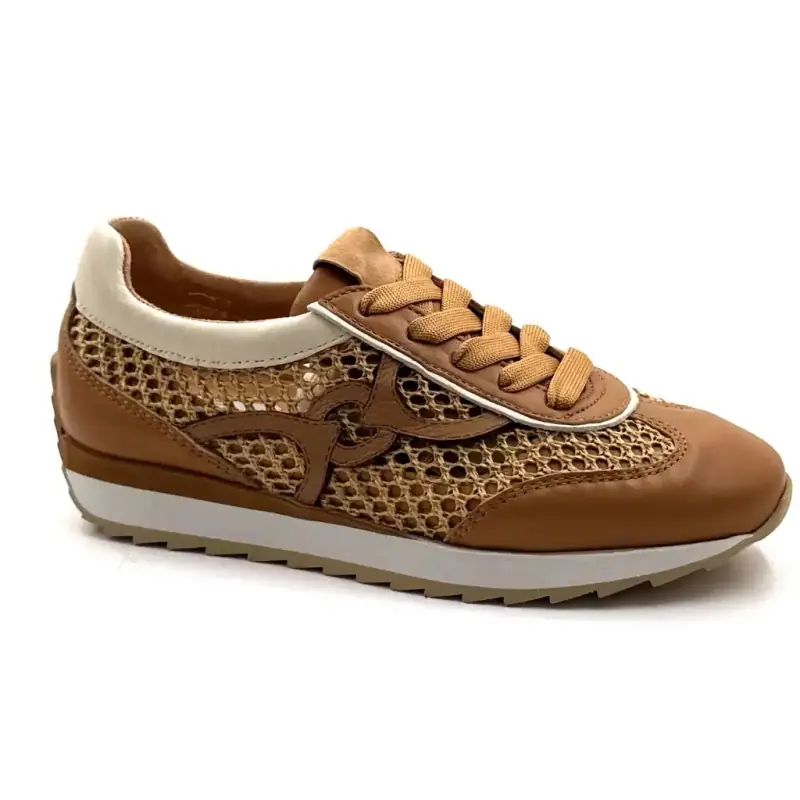 Softwaves 9.32.29 Läder & Textil Camel Ivoire Chaussures
