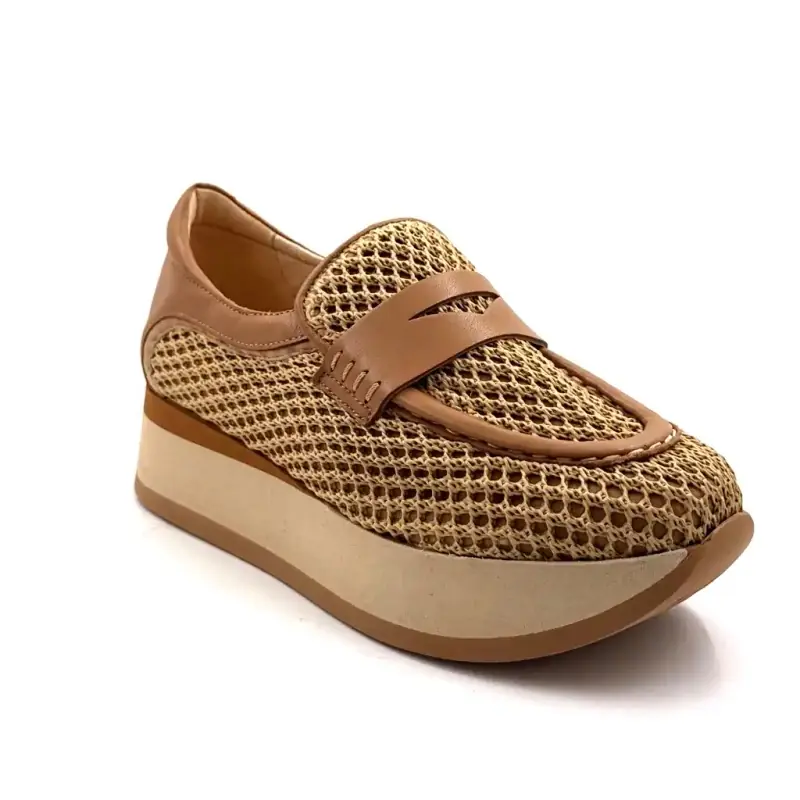 Softwaves 7.78.125 Leer & Textiel Kameel Ivoire Chaussures