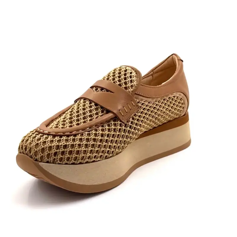Softwaves 7.78.125 Leder & Textil Kamel Ivoire Chaussures