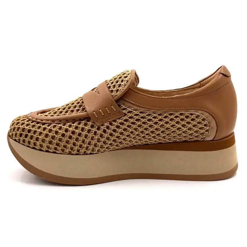 Softwaves 7.78.125 Leather & Textile Camel Ivoire Chaussures