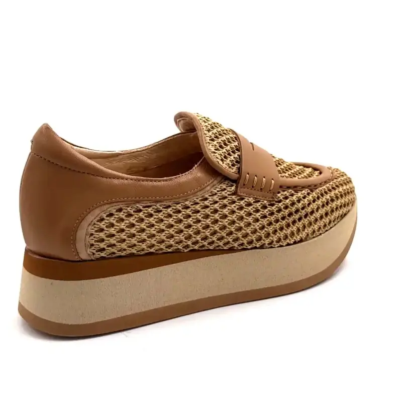 Softwaves 7.78.125 Pelle e tessuto Cammello Ivoire Chaussures