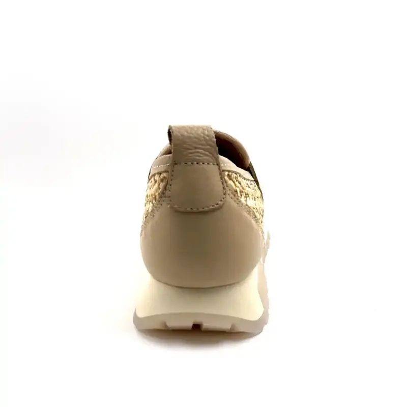 Hispanitas 264658 C004 Ráfia e Couro Bege Ivoire Chaussures