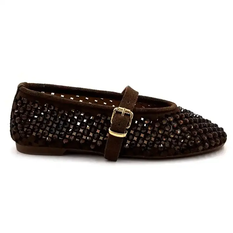 Bailarina Mimmu m724 m11 - Ante marrón y strass 189,00&nbsp;€