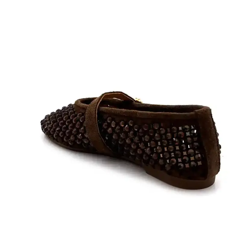 Mimmu m724 m11 - Camurça marrom e strass Ivoire Chaussures