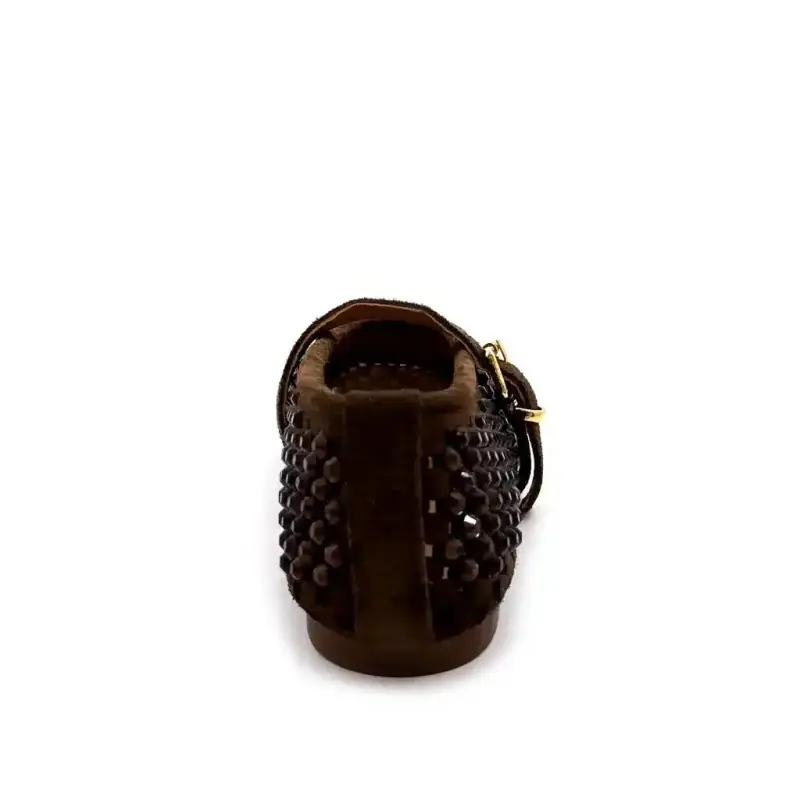 Mimmu m724 m11- Pelle scamosciata marrone e strass Ivoire Chaussures