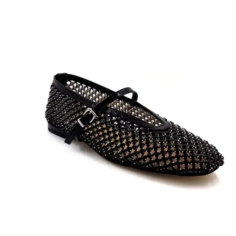 Chantal 3149-774 Zwart leer & strass-steentjes Ivoire Chaussures