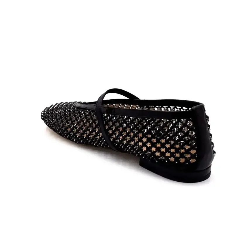 Chantal 3149-774 Μαύρο Δέρμα & Στρας Ivoire Chaussures