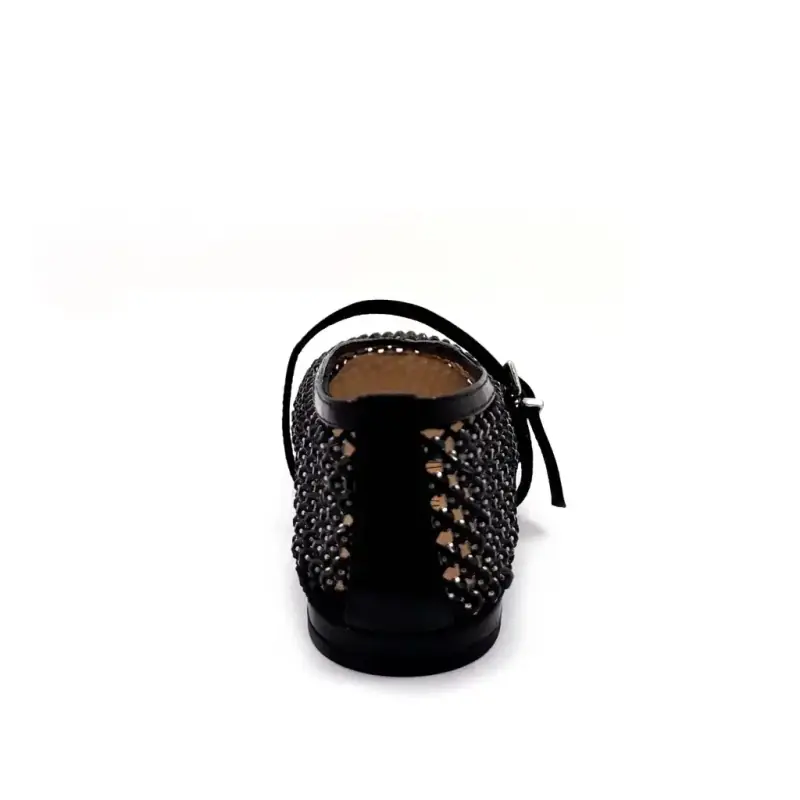 Chantal 3149-774 Svart skinn og strass Ivoire Chaussures