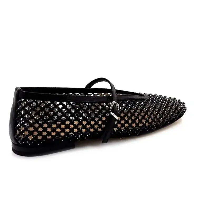 Chantal 3149-774 Fekete Bőr és Strassz Karkötő Ivoire Chaussures