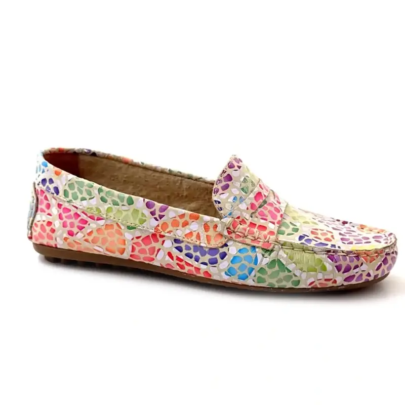 Ivoire 10322 Anilina Masai Beige & Multicolor Leather Ivoire Chaussures