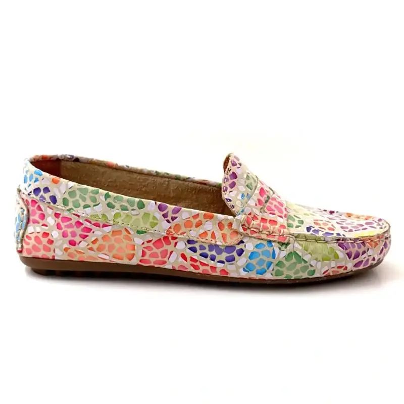 Ivoire Moccasin 10322 Anilina Masai Beige & Multicolor Leather €129.00