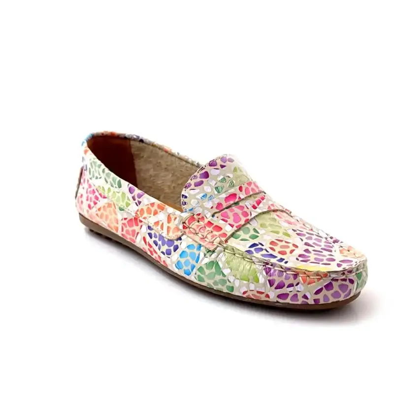 Ivoire 10322 Anilina Masai Μπεζ & Πολύχρωμο Δέρμα Ivoire Chaussures