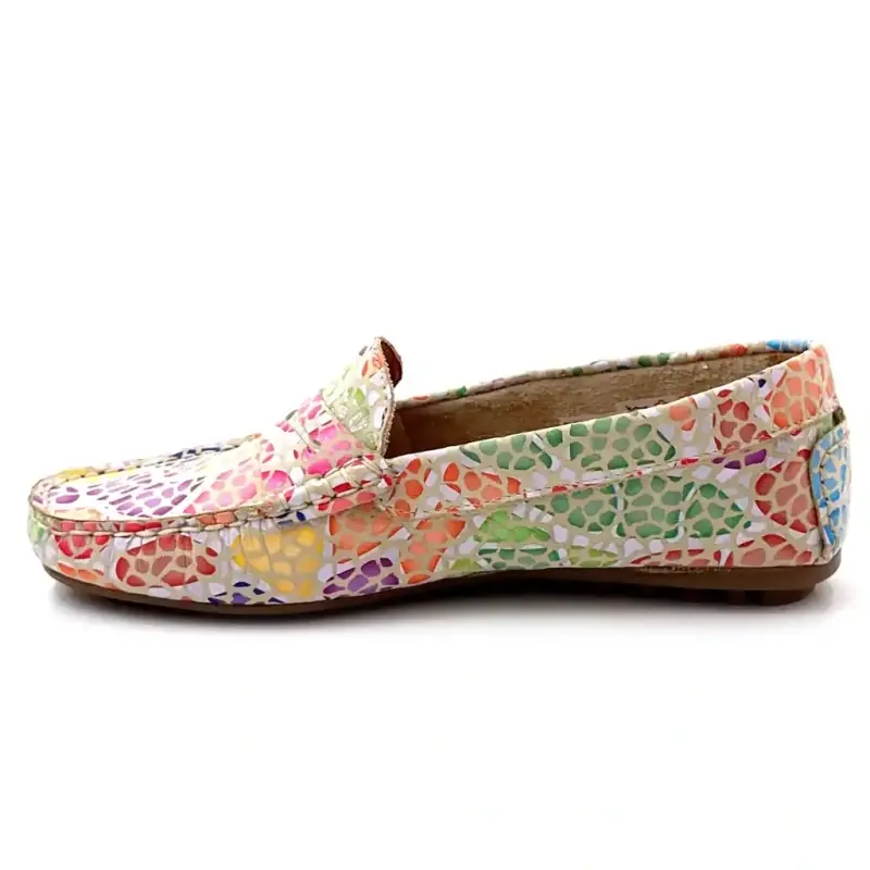 Ivoire 10322 Anilina masai Cuir Beige & Multicolore Ivoire Chaussures