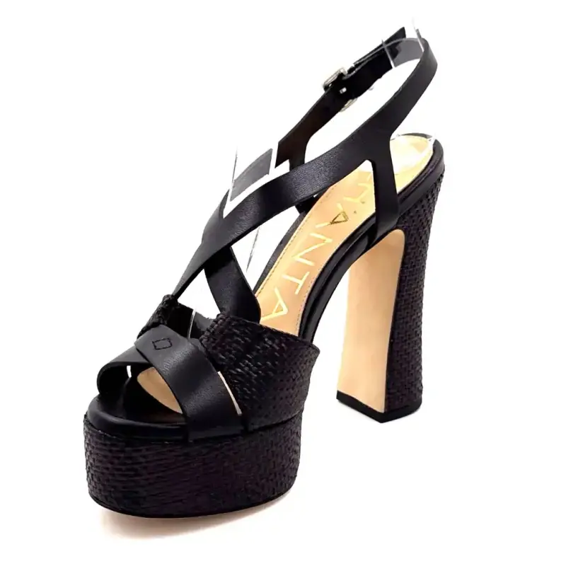 Chantal 3101-942 Pelle Nera Ivoire Chaussures