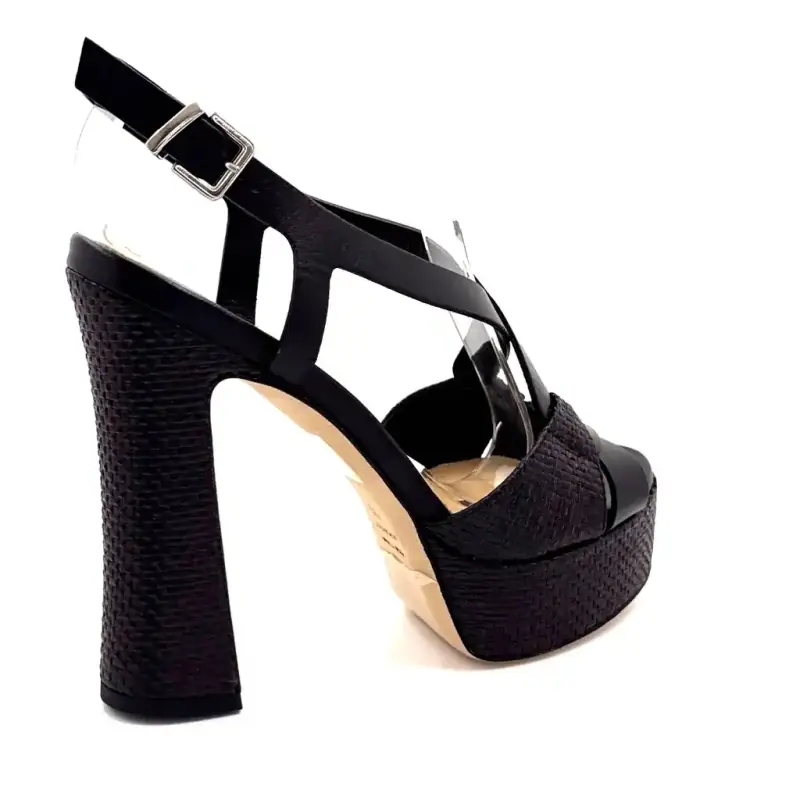 Chantal 3101-942 Czarna skóra Ivoire Chaussures