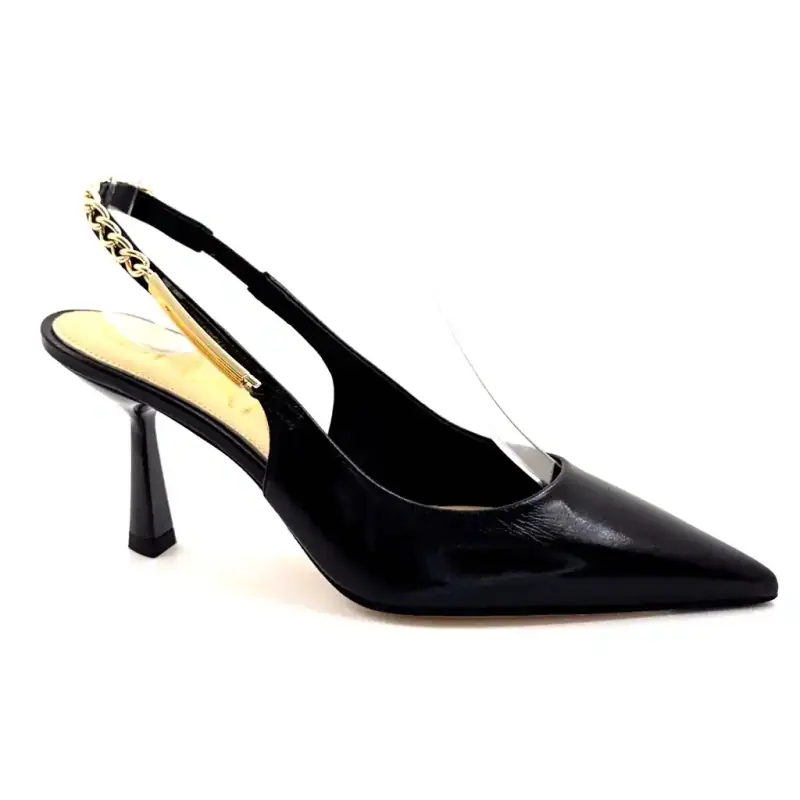 Chantal 3147 Lia piele lăcuită neagră Ivoire Chaussures