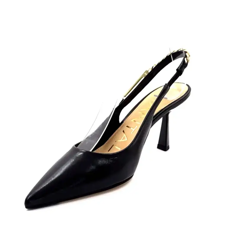 Chantal 3147 Lia piele lăcuită neagră Ivoire Chaussures