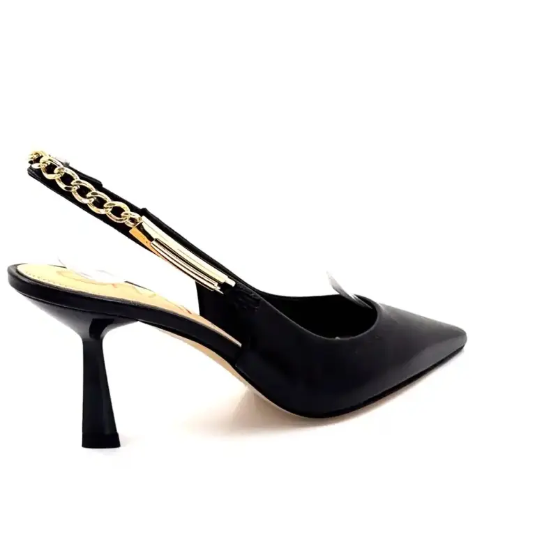 Chantal 3147 Lia Pelle Verniciata Nera Ivoire Chaussures