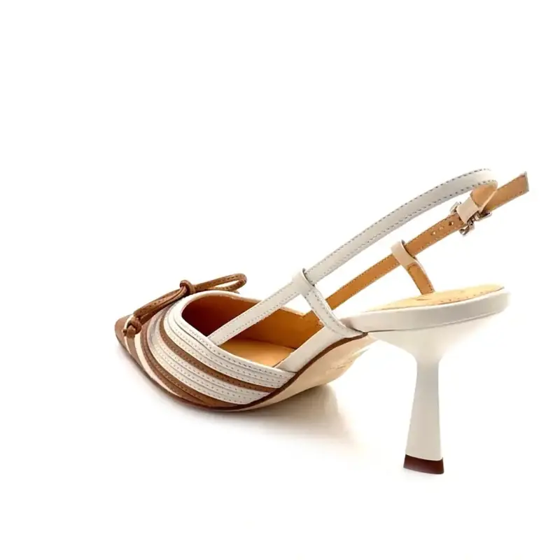 Chantal 3152 Lia fehér és tevebőr Ivoire Chaussures