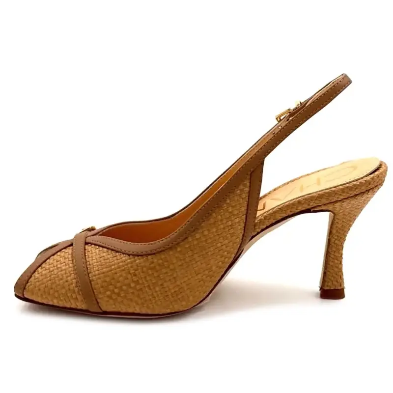 Chantal 3121-440 Raphia Camel Ivoire Chaussures