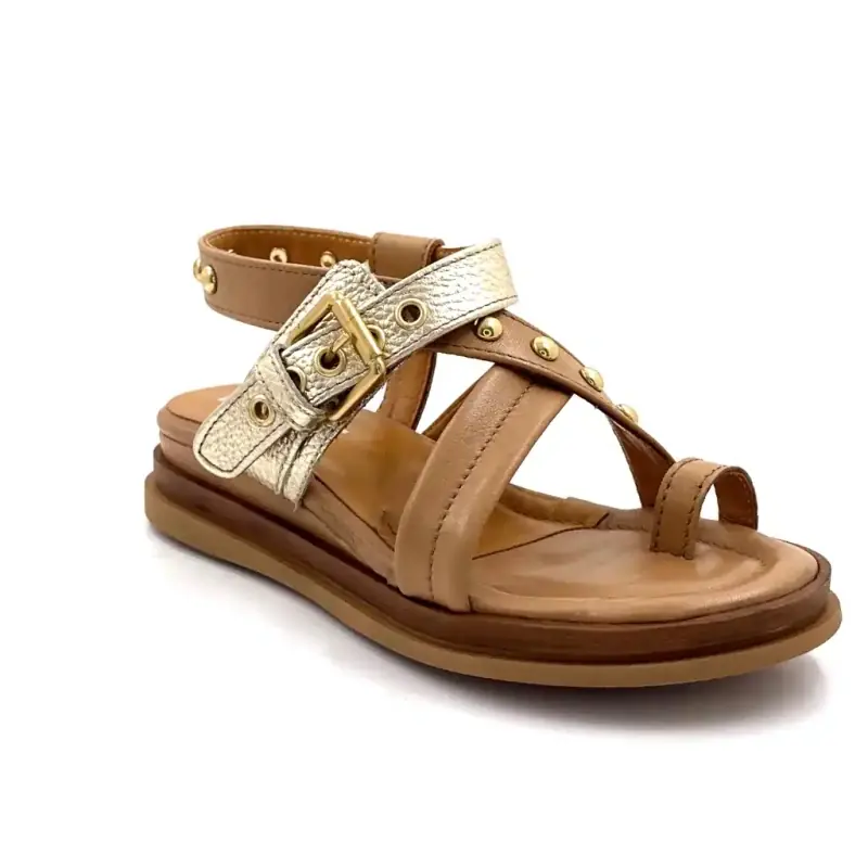 Mjus 114004 101 0002 Cuero camel y dorado Ivoire Chaussures